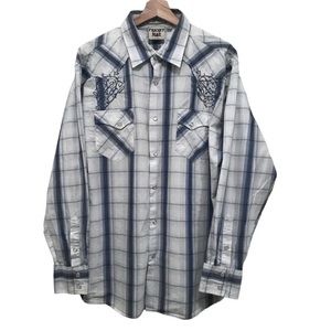 Western Button Down Shirt Pearl Snap Men’s XL